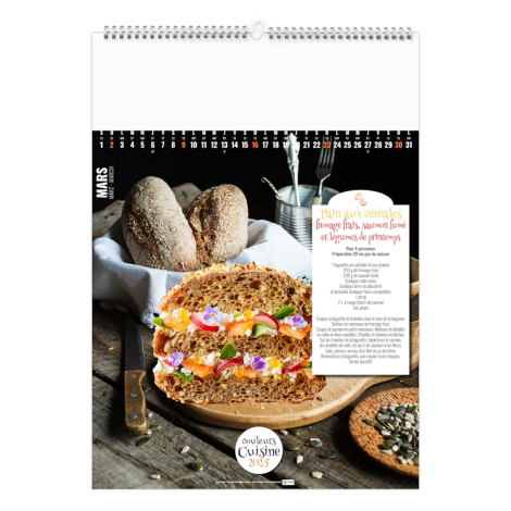 Calendrier illustré promotionnel - couleurs cuisine