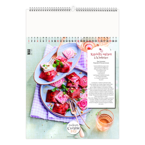 Calendrier illustré promotionnel - couleurs cuisine