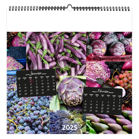 Calendrier illustré personnalisable - Couleurs marché