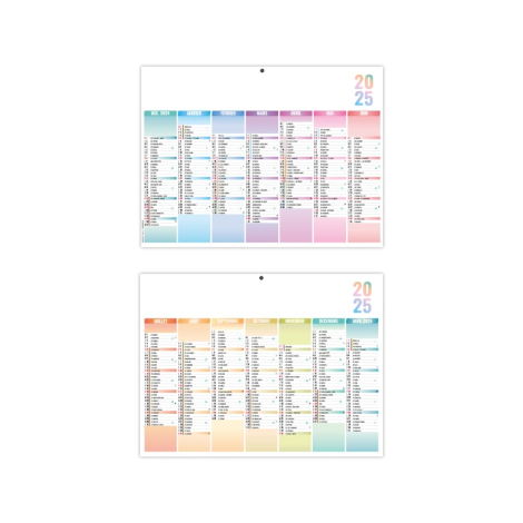 Calendrier bancaire promotionnel - PASTEL