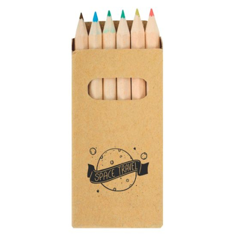 Set personnalisé de 6 crayons de couleurs KRAFT