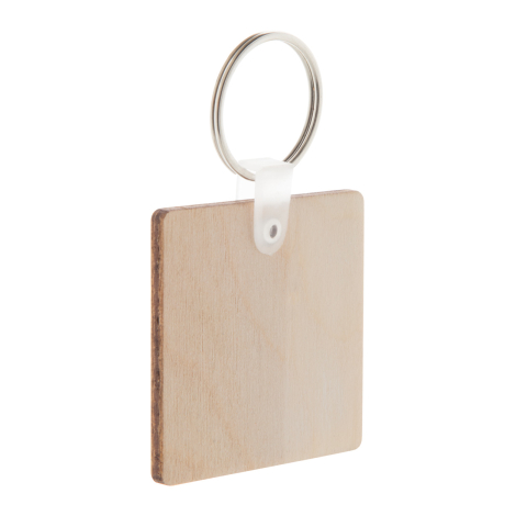 Porte-clés en bois carré publicitaire Woody C