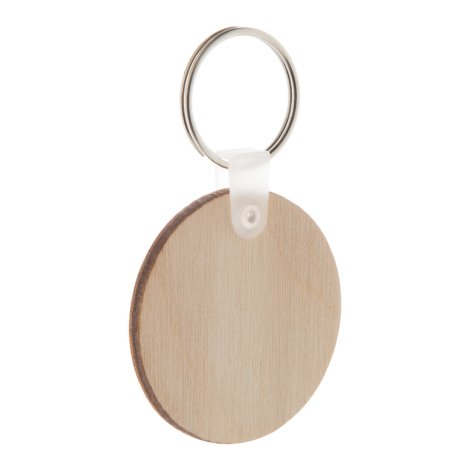 Porte-clés rond en bois personnalisable - Woody A