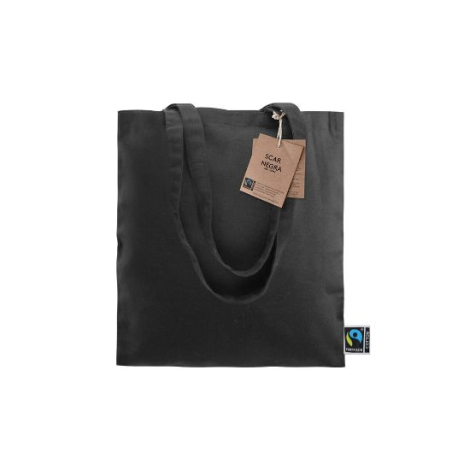 Sac en coton fairtrade 180g promotionnel NOIR SCAR