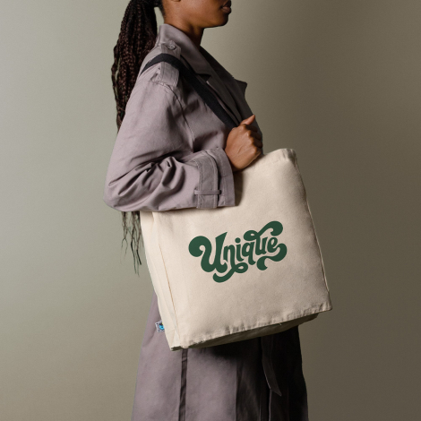 Tote bag publicitaire coton Fairtrade 280g avec soufflet ATLAS