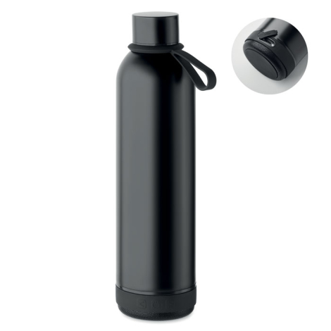 Bouteille publicitaire 500ml inox recyclé et haut-parleur Musey