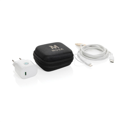 Set publicitaire de 2 chargeurs 20W en rPET Boost