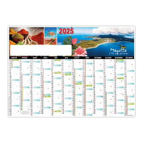 Calendrier publicitaire XXL effaçable - Mayotte