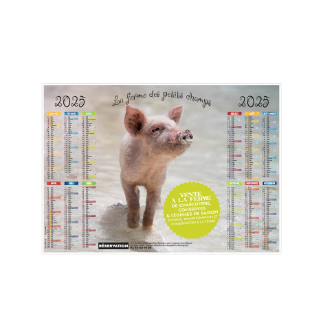 Calendrier bancaire effaçable 100 % personnalisable