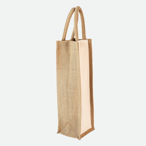 Sac cabas pour bouteille en jute et coton publicitaire