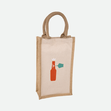 Sac cabas pour 2 bouteilles à personnaliser