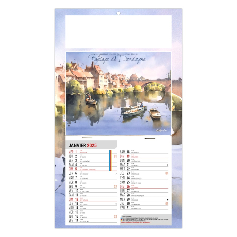 Calendrier 2025 plaque 1 vue personnalisable - Lise