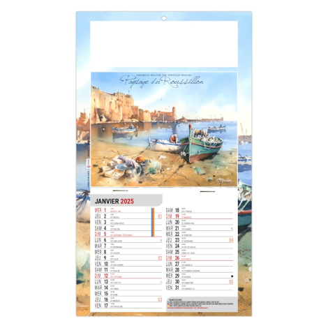 Calendrier 2025 plaque 1 vue personnalisable - Lise