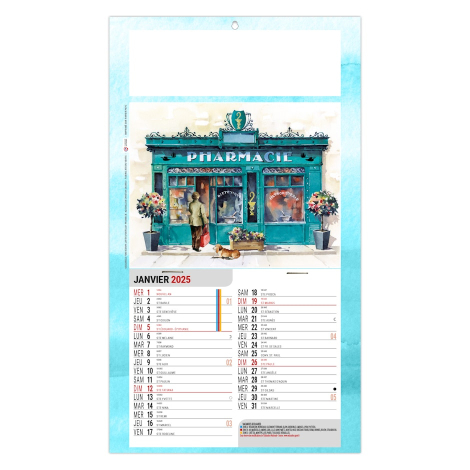 Calendrier plaque 1 vue personnalisable - Pharma