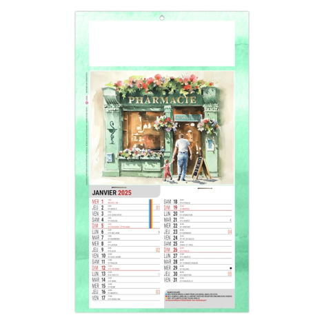 Calendrier plaque 1 vue personnalisable - Pharma