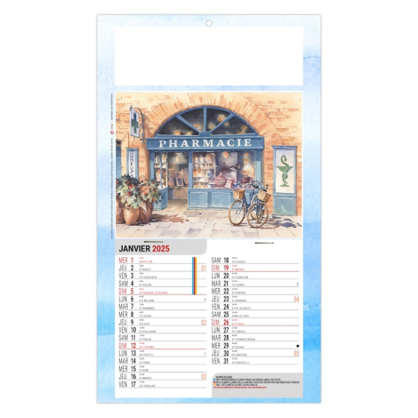 Calendrier plaque 1 vue personnalisable - Pharma