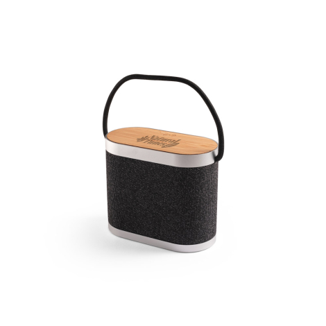 Enceinte portable publicitaire bambou et rPET GUETTA