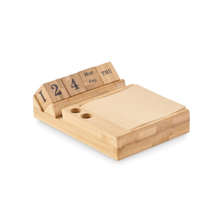 Calendrier personnalisable de bureau en bambou Bootop Bois