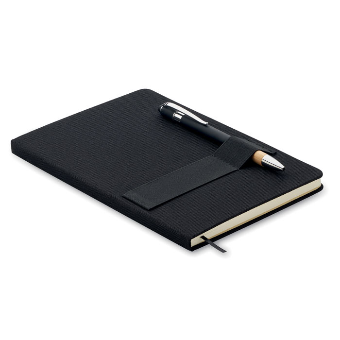 Carnet rPET A5 personnalisable avec stylo NOTA Noir