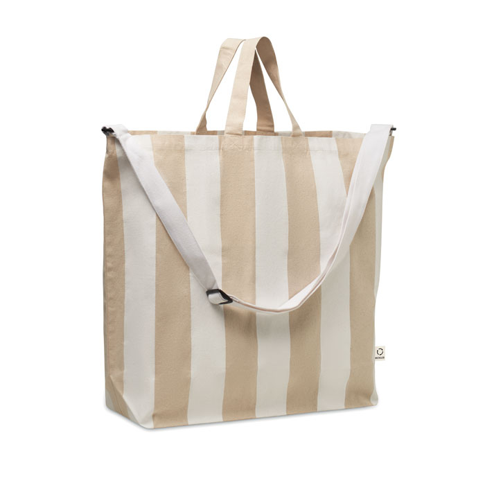 Sac de plage publicitaire XL coton recyclé 280g LAGUNA Blanc