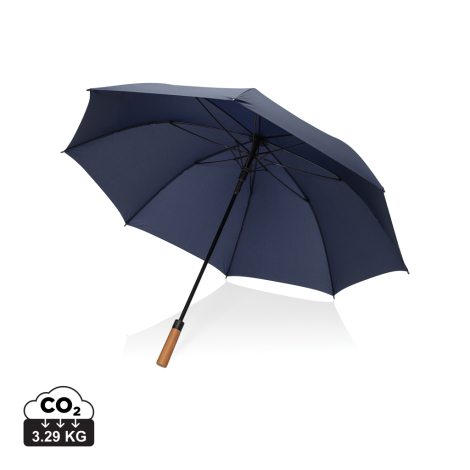 Parapluie publicitaire 30" poignée acacia et rPET Aware™ Tony