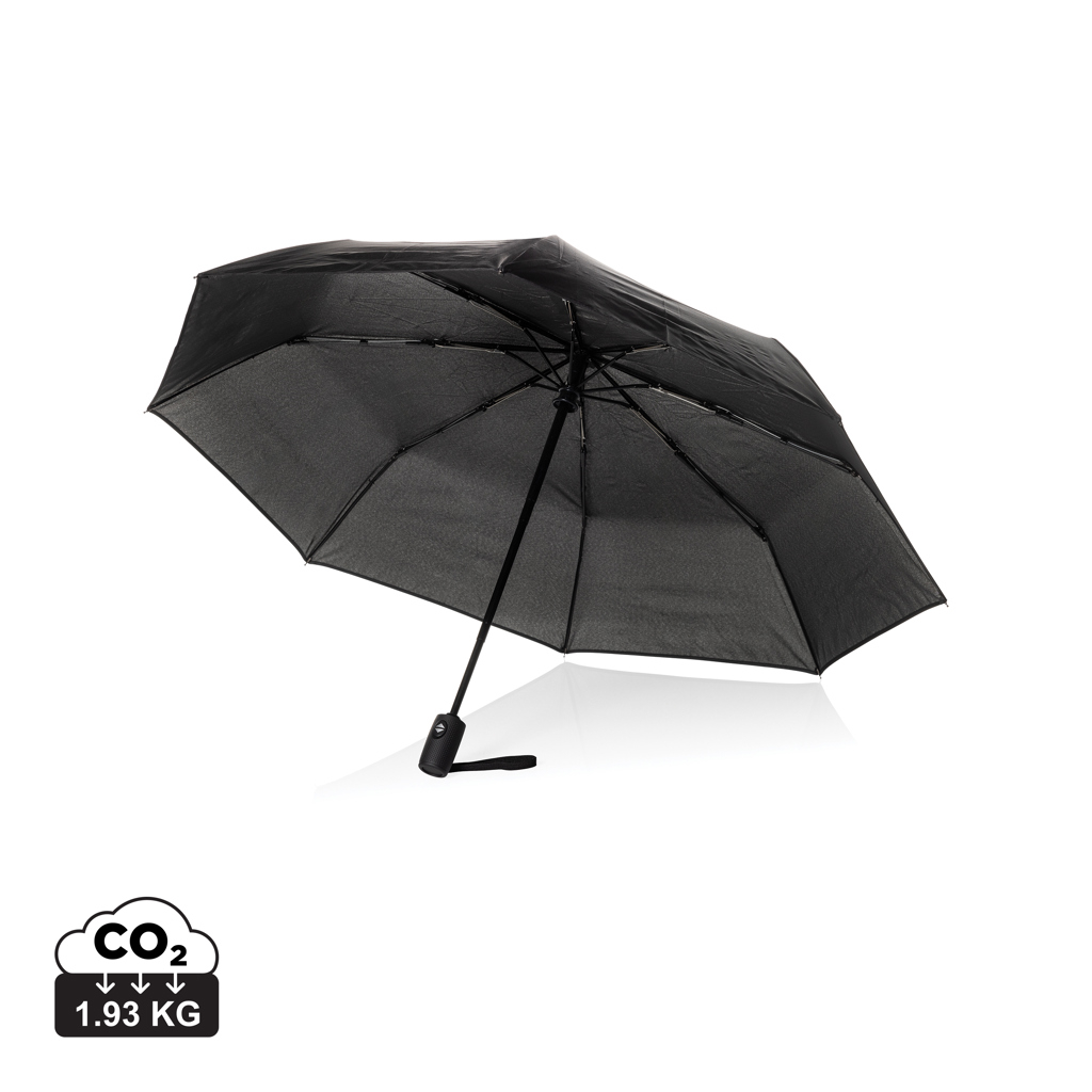 Parapluie automatique personnalisable 21" recyclé Swiss Peak Vito Noir